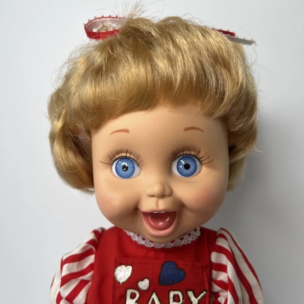 Vintage 1990 Galoob Baby Face So Playful Penny #10 Blue Eyes Red Outfit